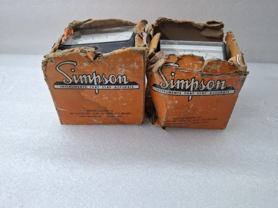 LOT OF 2PCS SIMPSON 1357 ANALOG AC AMPERES PANEL METER